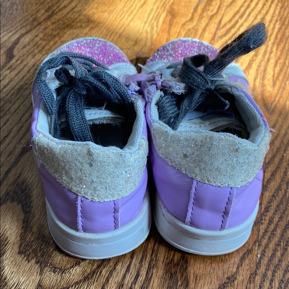 Pink and purple Lola and the Boys glitter Star sneakers, size 11C. Good cond. - Picture 3 of 16